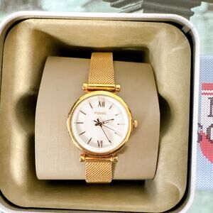 Fossil ES4433 Carlie Mini Mini Three-Hand Rose Gold-Tone Stainless Steel Watch